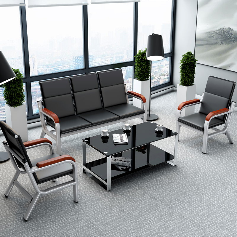Brief MODERN OFFICE SOFA TEA TABLE COMBINATION SUIT RECEPTION ROOM POLE MINIMALIST OFFICE GUESTS IN TALKS COMPANY SOFA