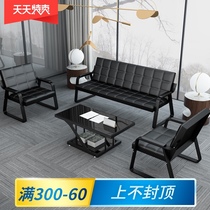 Row chair Sofa Reception area Reception office sofa Coffee table combination Long chair Simple modern row chair Three-person seat