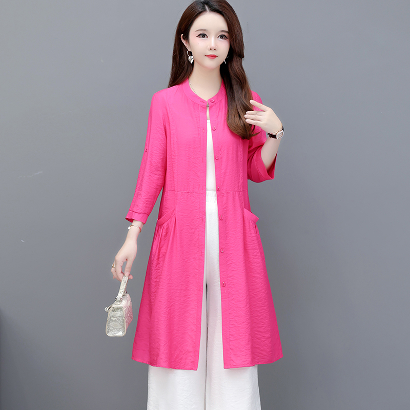 Summer Shirt for Women, Mid-Length, Thin, Outerwear, High-End Drape, Ultra-Light, Breathable, Windbreaker, Sun Protection Jacket Summer Shirt for Women, Mid-Length, Thin, Outerwear, High-End Drape, Ultra-Light, Breathable, Windbreaker, Sun Protection Jacket