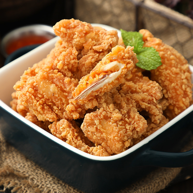 Huadu Golden Wings Bone Fried Chicken Nuggets Wrapped Korean Fried Chicken Fried Semi-finished 2kg Chicken Chop Snack