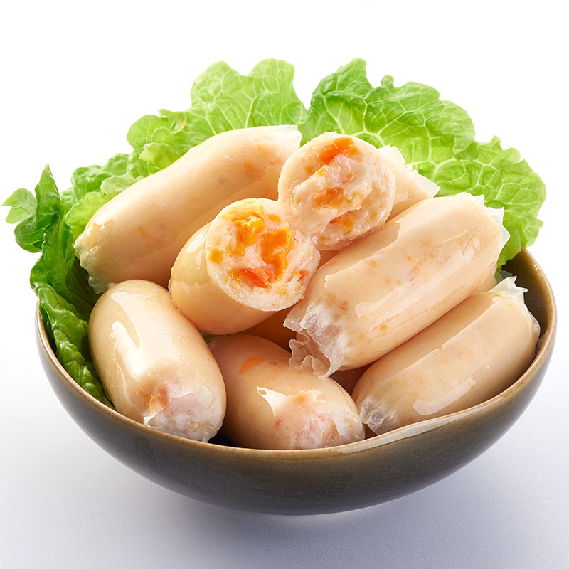 Pill nourishing cheese fish egg sausage Popolare sausage 500g hot pot food ingredients small sausage iron plate barbecue