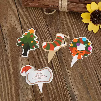 50-piece Christmas plug-in creative Birthday cake small plug-in Birthday cake plug-in party cake decoration