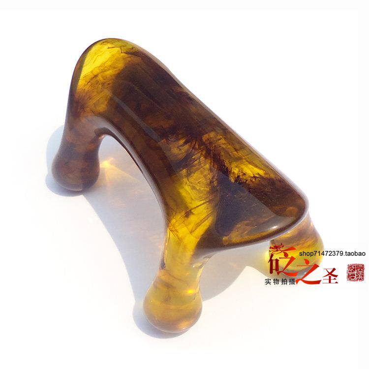 树脂按摩狗（琥珀色）树脂狗 经络 穴位手动按摩器