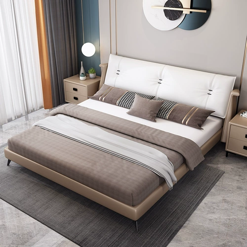 Американская легкая роскошная кровать главная спальня настоящая деревянная кровать 1,8 метра двуспальная кровать современная минималистская 1,5 метра простая европейская кровать принцесса свадебная кровать