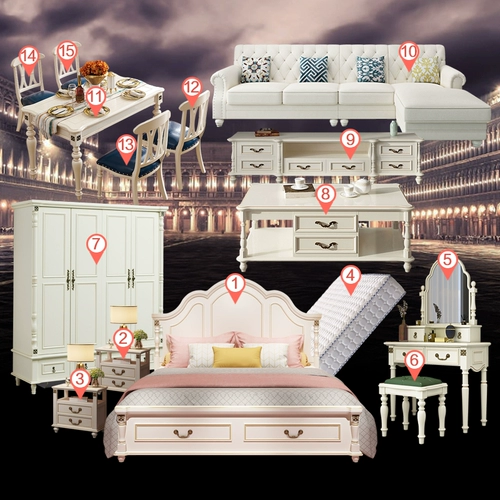 Мебель, современный корейский комплект для спальни, в американском стиле, европейский стиль, простой и элегантный дизайн