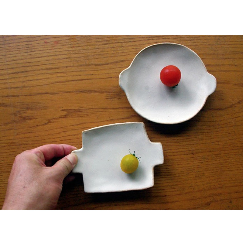 Kookugawa Machi House Japan Yako Burning Retro Ceramic Small Square Dish Small Disc Dining Dish Dessert Dish Fruit Dish