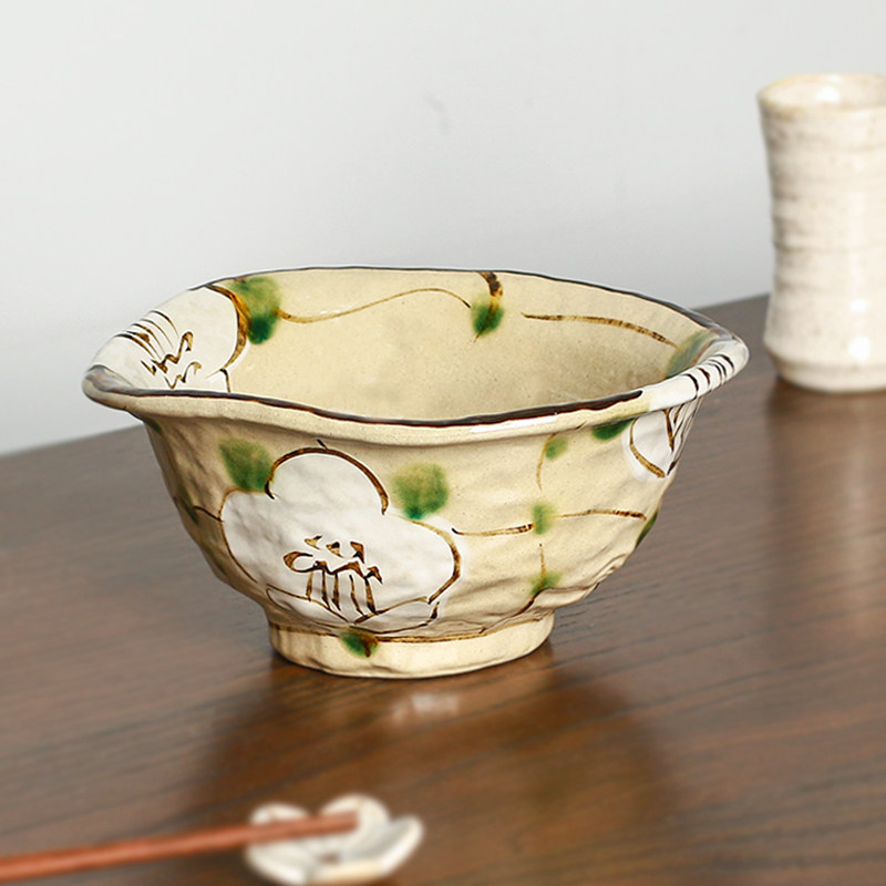 Koikkawa Machi House Japanese original imported Mei Yu Ma - tai tea blossom glaze and large bowl of large capacity