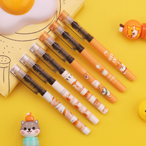 Heshuo straight liquid gel pen 0 5mm full needle tube large capacity refill student exam quick-drying black walking pen