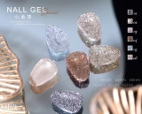 Платиновые металлические блестки для ногтей для маникюра со шнуром, 6 цветов, градиент, серебро 925 пробы