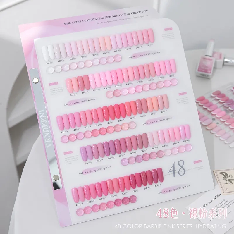 Vendeeni High Saturation Rubber Pink Nail Polish Gel 48 Color Combination Gentle Whitening Fine Shimmer Plum Pink Solid Color Gel Vendeeni High Saturation Rubber Pink Nail Polish Gel 48 Color Combination Gentle Whitening Fine Shimmer Plum Pink Solid Color Gel