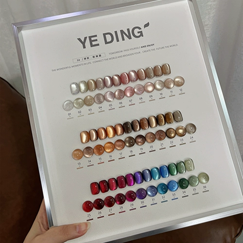 Стеклянный комплект, лак для ногтей, лампочка, гель для глаз, 36 цветов, кошачий глаз