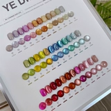 Комплект, стеклянный лак для ногтей из жемчуга, 36 цветов, кошачий глаз