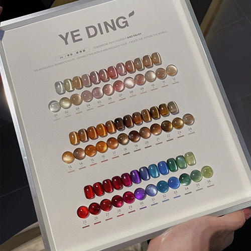 Стеклянный комплект, лак для ногтей, лампочка, гель для глаз, 36 цветов, кошачий глаз