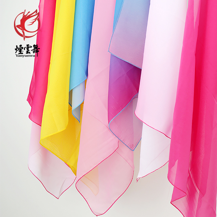 Smoke Clouds Dance Silk Scarlet Stage Performance Handkerchief's new snow spinning stage performance Seedlings Song Handkerchief performance props