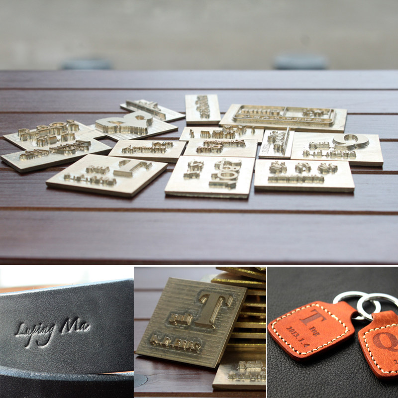 MINGJIA nameplate LOGO custom seal engraving plate original design personality cow leather bag name handmade leather