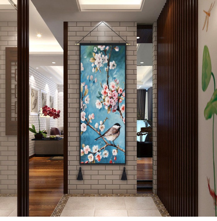 Trung Quốc hoa và chim vải sơn tường trang trí bức tranh B & B treo quốc gia vải gió tấm thảm treo vải nền giường vải thảm treo tường anime