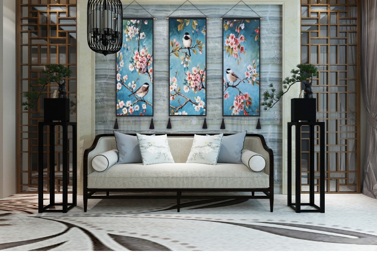 Trung Quốc hoa và chim vải sơn tường trang trí bức tranh B & B treo quốc gia vải gió tấm thảm treo vải nền giường vải thảm treo tường anime