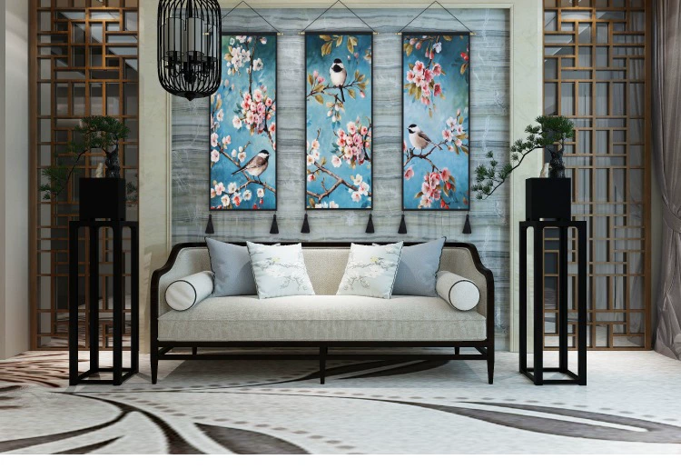 Trung Quốc hoa và chim vải sơn tường trang trí bức tranh B & B treo quốc gia vải gió tấm thảm treo vải nền giường vải