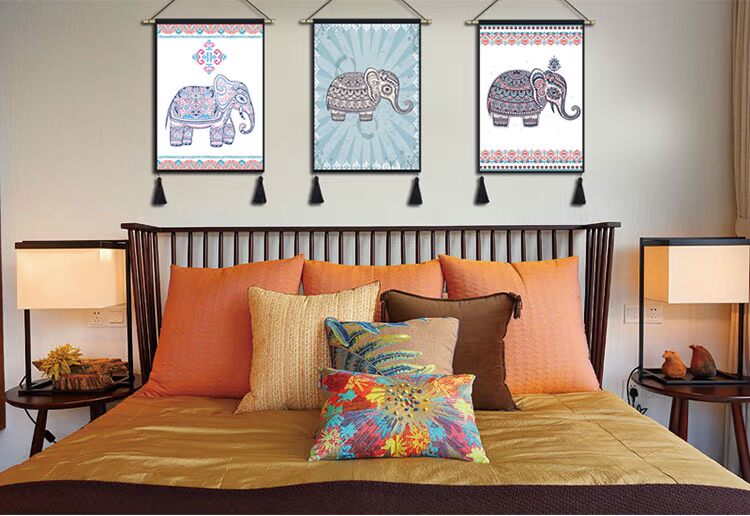 Tấm thảm vải boho trang trí B & B Inn phòng khách tường tấm thảm hiên phòng ngủ bức tranh tường không khung thảm tranh treo tường