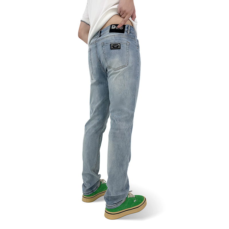 Summer Thin Luxury Brand Jeans for Men, Slim Fit, Straight Leg, Stretchy, Soft, Breathable, High-End Premium Denim