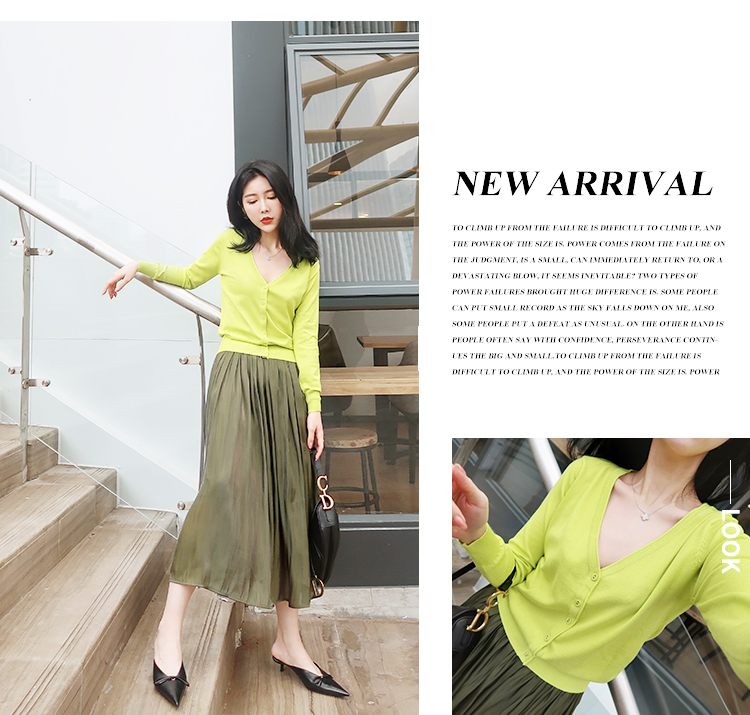 Áo len cardigan mùa xuân 2019 mới dành cho nữ áo len áo len mỏng mỏng cổ tích áo len cardigan - Áo len cổ chữ V áo gile len
