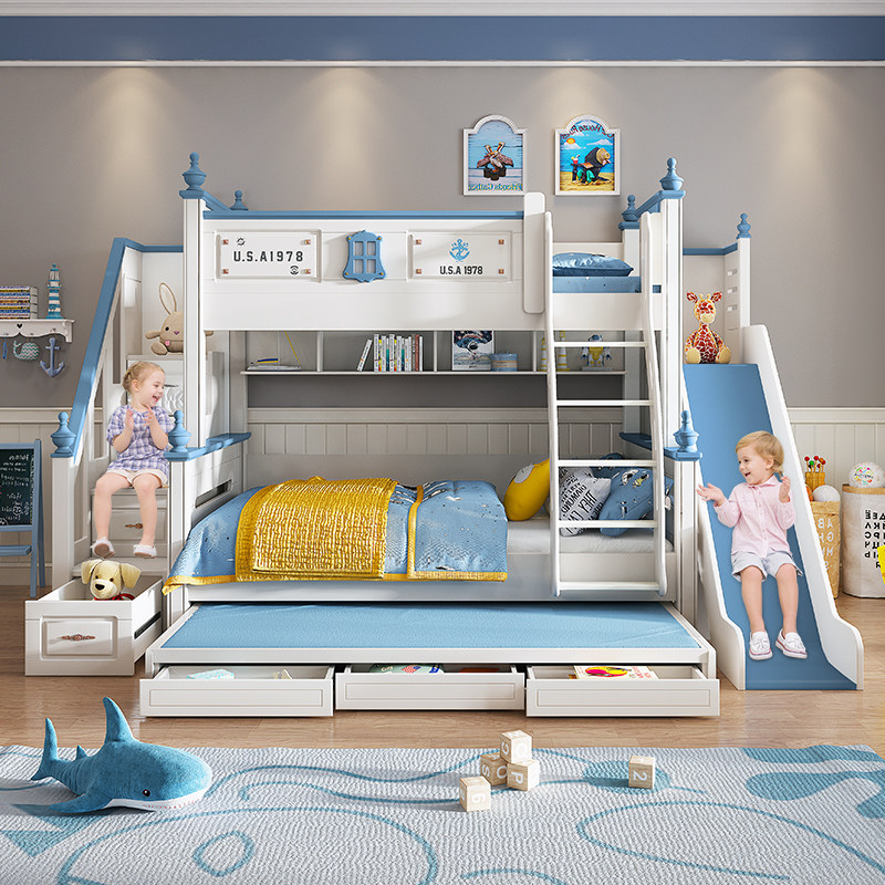 Children's bed up and down bed boys bunk bed multifunctional combination double set furniture girls high and low bed sub-mother bed