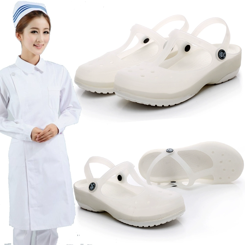 Giày y tá đế mềm - giày nhựa cho nhân viên y tá, điều dưỡng, nhân viên spa- sandal nữ nhiều màu đơn giản cho nữ - giày đế bằng cho bà bầu- Giày y tá trắng đế bằng cho nhân viên nữ