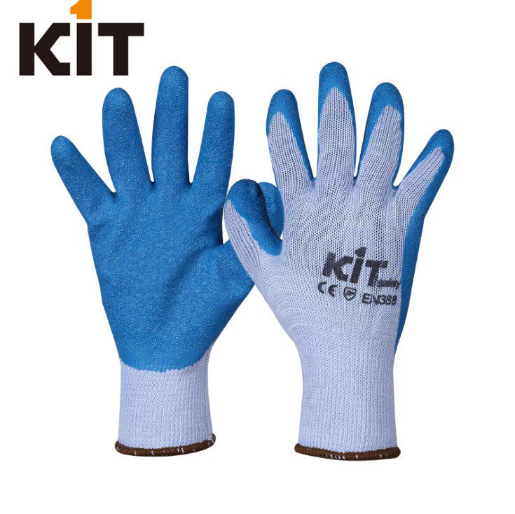 KIT Labor Gloves Yarn Soaked Cotton Cotton Yarn Latex Carrying Labor For Hanging Rubber Anti-Slip Wear 12 Deputy