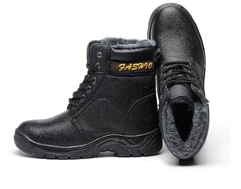 G machinery construction manufacturing shoes anti-smashing anti-piercing microfiber leather high-top winter models plus velvet oil-resistant pu bottom labor insurance shoes