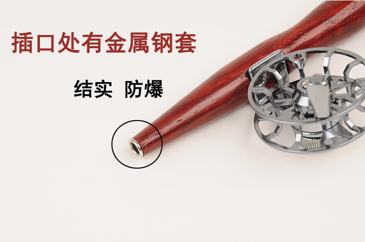 Ice удочкой 实木冰钓竿红花梨手柄鱼竿超短40cm/50cm冬钓竿便携冰钓杆梢实心