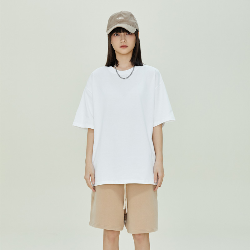 Nasa White T-Shirt Women's Short-Sleeved Pure Cotton Inner Layer Pure White Simple Base Shirt Girls' Top T-Shirt Men's Plus Size
