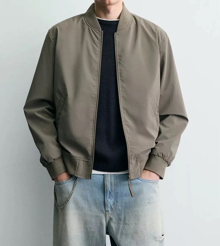 2026 Spring New Men's Bomber Jacket Casual Loose Baseball Jacket 4302460