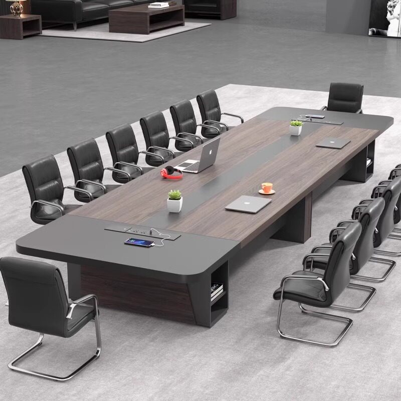 Office conference table long table brief modern long bar table large staff training table meeting room table and chairs combined furniture-Taobao
