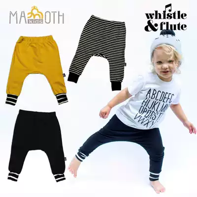 Canada Whistle flute new children men and women treasure casual trousers striped Harlan pants bamboo cotton