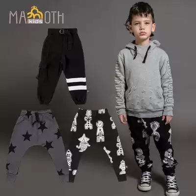NUNUNU 2019 autumn and winter New Children star tribal totem overalls pants Harty pants Harring pants