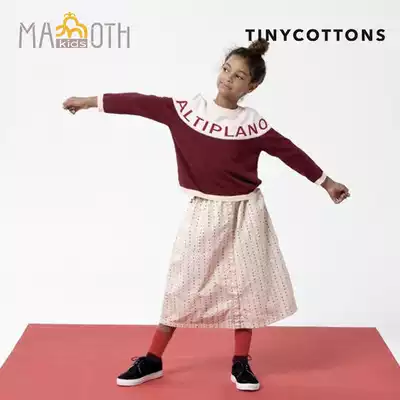 Clearance Tinycottons Children's knitwear Letter pattern loose version round neck color pullover sweater sweater