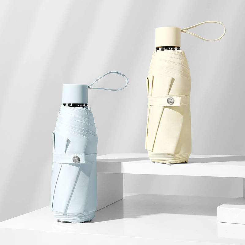 Japan CK shading umbrella sun protection against UV sunny and rainy weather umbrella female summer small portable black glue upf50 