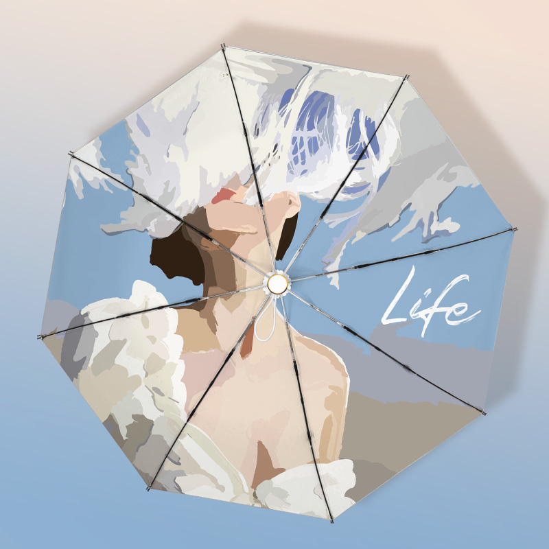 CK sun umbrella rain and shine women's super sunscreen UV protection automatic folding small portable umbrella