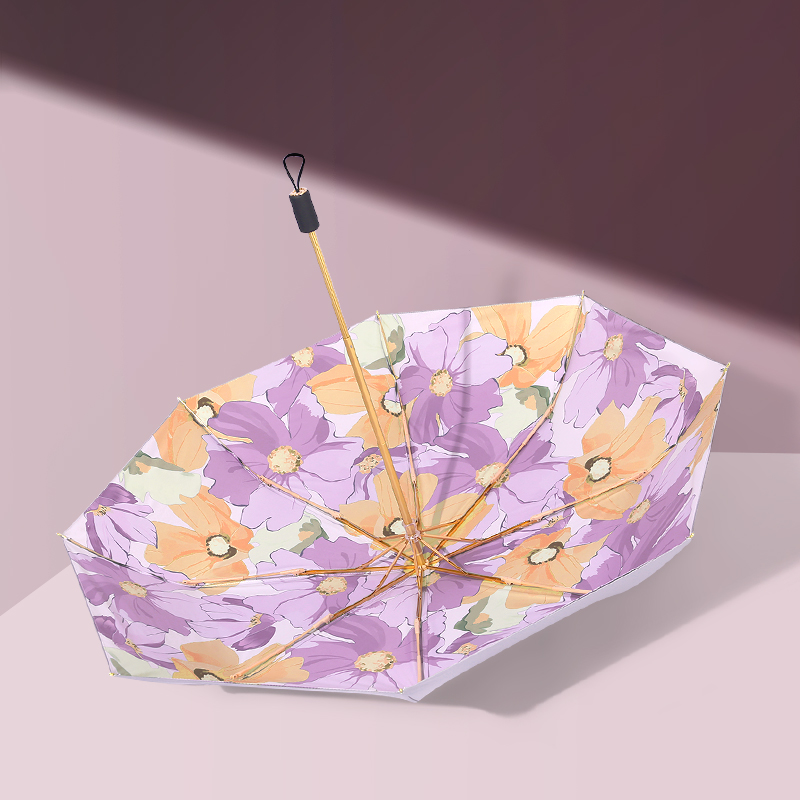 Japan CK Sunshade umbrella female super sun protection UV Double layer silver adhesive shading umbrella retro wind sunny and rain-proof double-fold