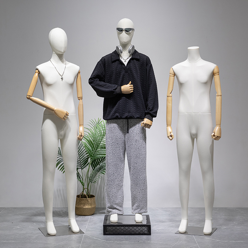 Clothing Store Male Mannequin Display Stand Half-Body Window Display Mannequin Full-Body Cloth-Covered Male and Female Mannequins