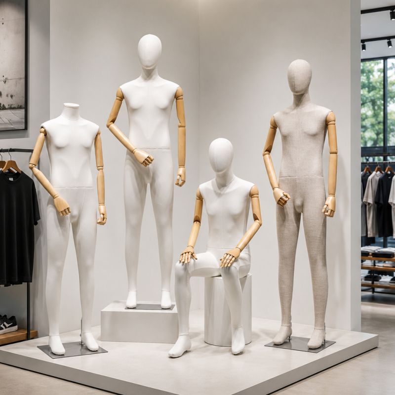 Clothing Store Male Mannequin Display Stand Half-Body Window Display Mannequin Full-Body Cloth-Covered Male and Female Mannequins
