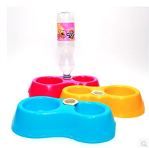 Dog Bowl Dog Basin Automatic Double Bowl Cat Bowl Food Basin Double Teddy Dog Kitty Pet Plastic Bowl Pet Bowl