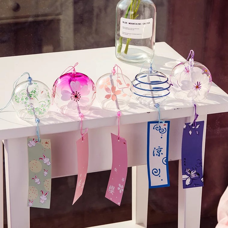 Jiangdo glass windbell summer and wind bell hanging decoration outdoor waterproof PVC chandeliers room decoration Xu may decorate tree decoration