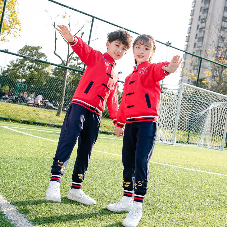 Ethnic style children's class uniforms primary school uniforms Chinese ancient costumes spring and autumn clothes kindergarten clothes Hanfu plus velvet hot sale