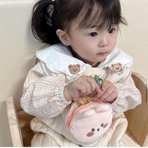 Apple, брендовый демисезонный кошелек, наушники, сумка-органайзер, защитный чехол, в корейском стиле, с вышивкой, с медвежатами