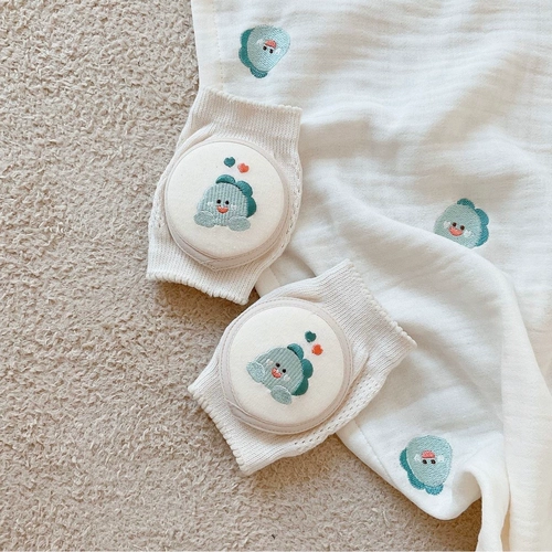 Брендовые детские хлопковые летние наколенники, защитное снаряжение для раннего возраста, дышащая лента, защита при падении, с вышивкой