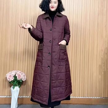 New Winter Thickened Quilted Jacket for Women, Fashionable, Age-Reducing, Warm, Elegant, Slimming, Mid-Length Cotton Coat, Mom's Windbreaker