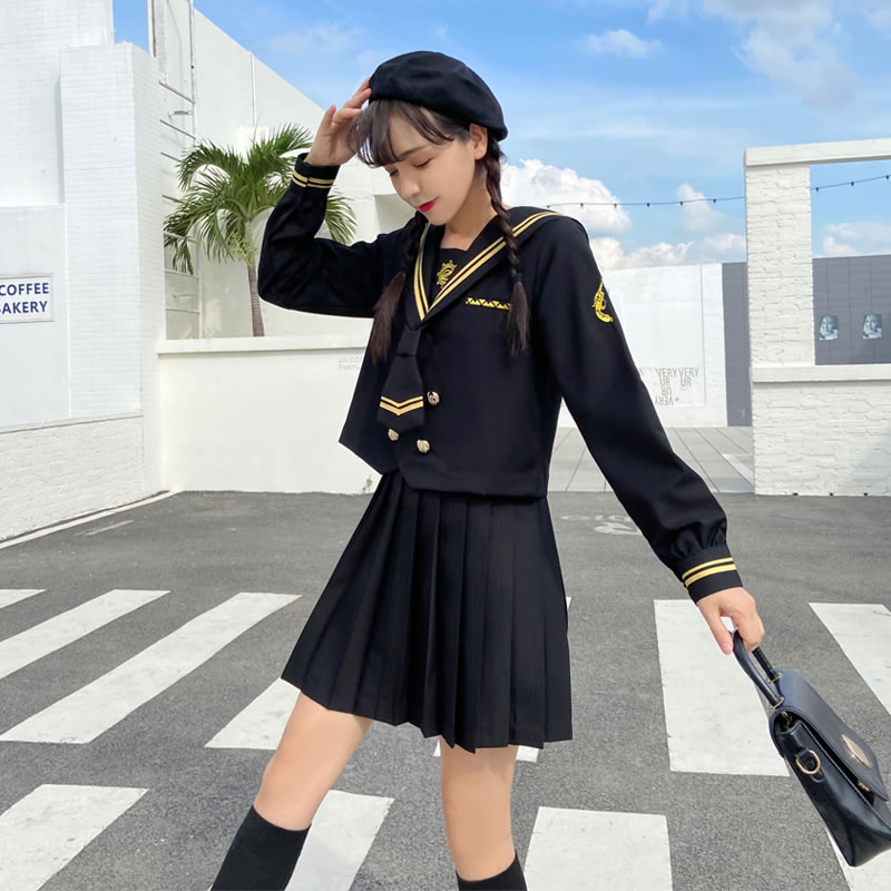 jk uniform dress genuine autumn day college wind suit full set navy collar sailor serving two sets spot