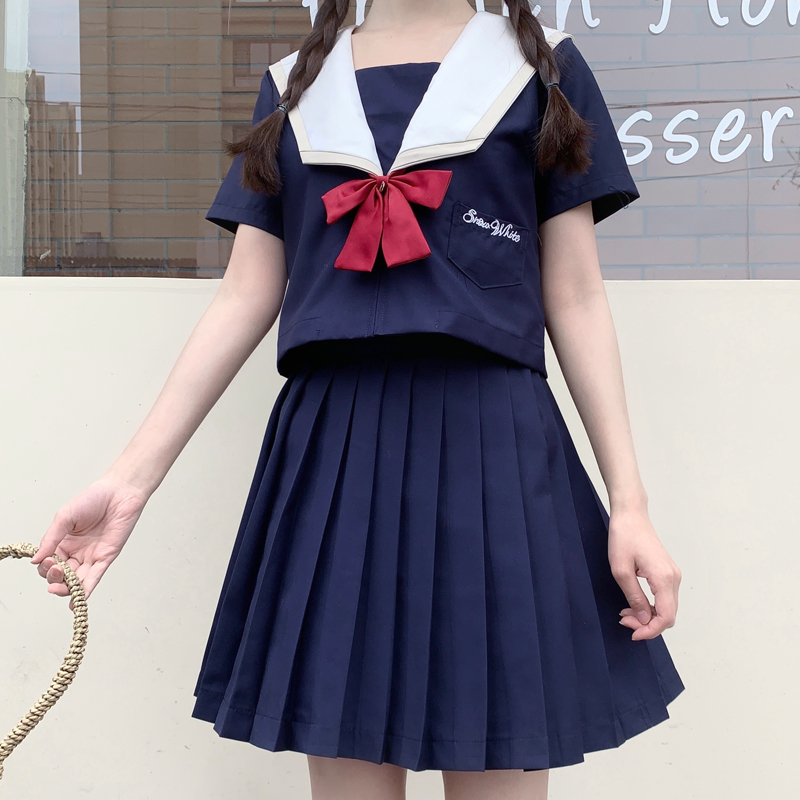 jk suit full set summer uniform skirt genuine Japanese navy collar academy Fengshui hand suit two-piece suit