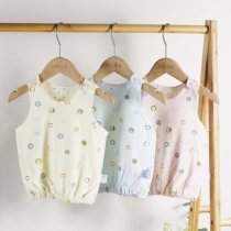 Two 8834 bambille baby tunic cotton double vest newborn waistcoat loose mouth autumn